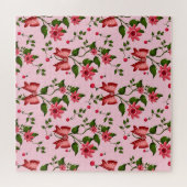 Puzzle  Coquette  floral Bow Pattern Wallpaper (Horizontal)