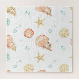 Puzzle Coquilles d'aquarelle Perles Motif côtier