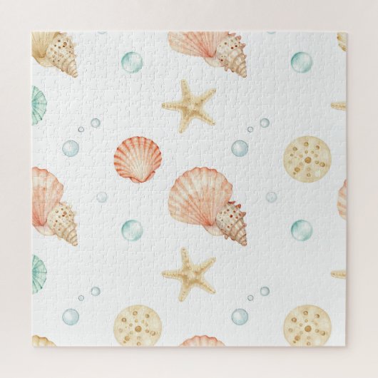 Puzzle Coquilles d'aquarelle Perles Motif côtier (Vertical)
