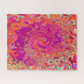 Puzzle Corail Abstrait rétro et spirale de marbre pourpre (Horizontal)