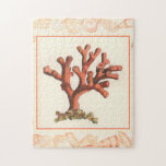 Puzzle Corail rouge avec bordure conique<br><div class="desc">Obtenez cette oeuvre moderne aujourd'hui avec arrière - plan couleur crème. Cette oeuvre d'art contient un corail rouge,  ombragé,  très tranchant et très vivant avec une bordure décorative en coquille de conque. C'est une oeuvre d'art contemporain qui conviendra parfaitement à tout type de thème nautique que vous cherchez.</div>