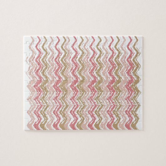 Puzzle Coral Spice Scribble ZigZag Chevron Motif (Horizontal)