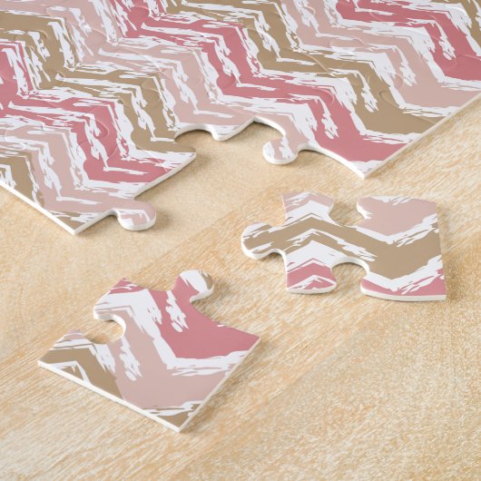 Puzzle Coral Spice Scribble ZigZag Chevron Motif (Côté)