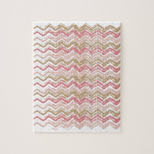 Puzzle Coral Spice Scribble ZigZag Chevron Motif (Vertical)