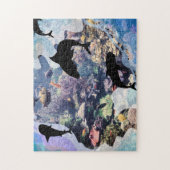 Puzzle Coraux, Coques, Silhouettes de poissons sous-marin (Vertical)