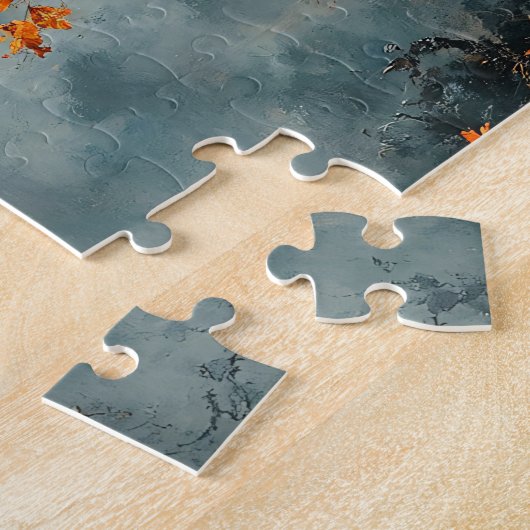 Puzzle Corbeau à Misty Forêt d'automne (Côté)