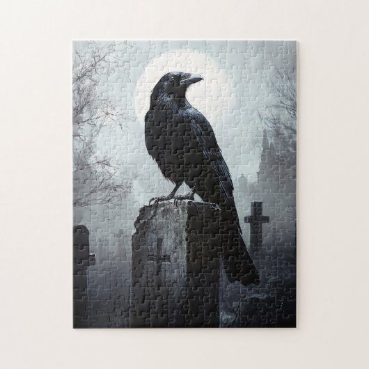 Puzzle Corbeau dans le cimetière gothique (Vertical)