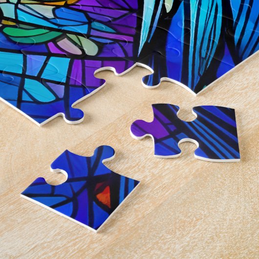 Puzzle Corbeau en verre tendu (Côté)