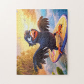 Puzzle Corbeau faisant du surf sur une plage tropicale av (Vertical)