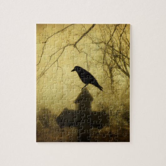 Puzzle Corbeau gothique sur croix (Vertical)