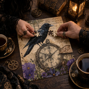 Puzzle Corbeau gothique vintage