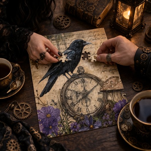 Puzzle Corbeau gothique vintage