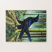 Puzzle Corbeau noir rustique Woodland (Horizontal)
