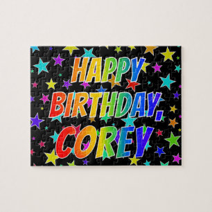 Puzzle "COREY" Premier nom, "HAPPY BIRTHDAY"