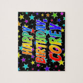 Puzzle "COREY" Premier nom, "HAPPY BIRTHDAY" (Vertical)