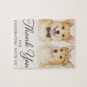 Puzzle Corgi Aquarelle Cadeau de Mariage (Horizontal)