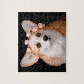 Puzzle Corgi avec des fleurs dans ses cheveux (Vertical)