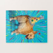 Puzzle Corgi Butt Birthday Hat (Horizontal)