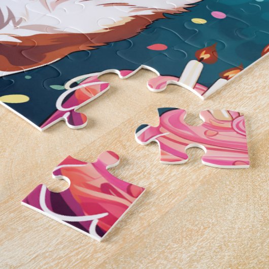Puzzle Corgi Chien d'Anniversaire (Côté)