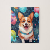 Puzzle Corgi Chien d'Anniversaire (Vertical)