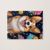 Puzzle Corgi Chien d'Anniversaire (Horizontal)