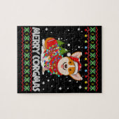 Puzzle Corgi Chien Merry Corgmas Père Noël (Horizontal)