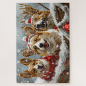 Puzzle Corgi Chien Noël Festif (Vertical)