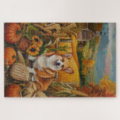 Puzzle Corgi Chien Récolte d'Automne Action de Grâce (Horizontal)