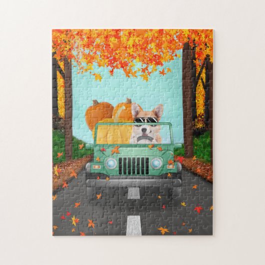 Puzzle Corgi Dog Citrouille Automne
