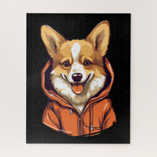 Puzzle Corgi Drôle Portant un Sweat à Capuche