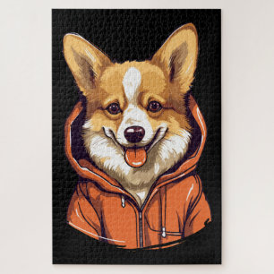 Puzzle Corgi Drôle Portant un Sweat à Capuche