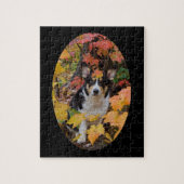 Puzzle Corgi et conception de couleurs d'automne (Vertical)