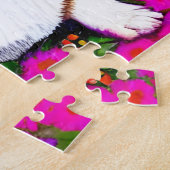 Puzzle Corgi et fleurs (Côté)