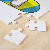 Puzzle Corgi gallois à la nage avec planche (Côté)