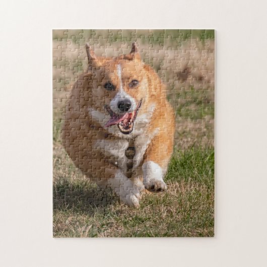 Puzzle Corgi joyeux face en cours (Vertical)