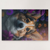 Puzzle Corgi Love : Un joyeux portrait de jardin (Horizontal)