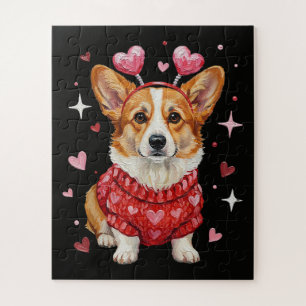 Puzzle Corgi Mignon Cœur Saint Valentin