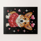 Puzzle Corgi Mignon Cœur Saint Valentin (Horizontal)