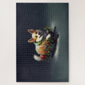Puzzle Corgi Noël neige hiver (Vertical)