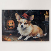 Puzzle Corgi Pumpkins Halloween Scary (Horizontal)