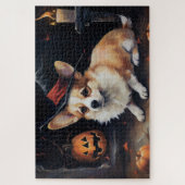 Puzzle Corgi Pumpkins Halloween Scary (Vertical)