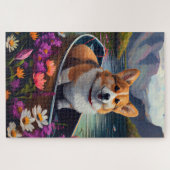 Puzzle Corgi sur une pagaie : une aventure Pittoresque (Horizontal)