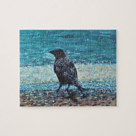 Puzzle Corneille sur la peinture de plage (Horizontal)