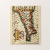 Puzzle Cornwall, Cornwaile Comté Angleterre Carte Antiqua (Vertical)