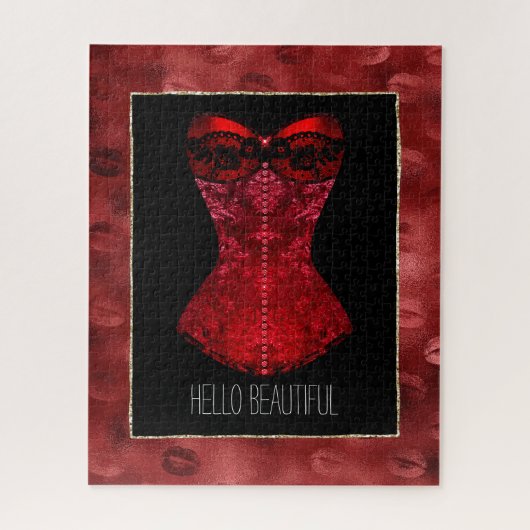 Puzzle Corset Lèvres Rouges (Vertical)