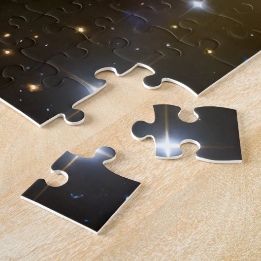 Puzzle Cosmic doré rose bleu étoile univers ciel photo (Côté)