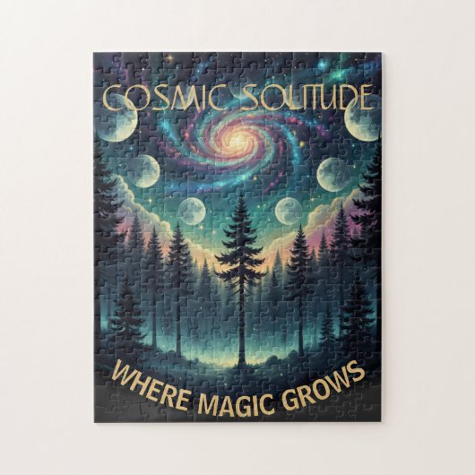 Puzzle Cosmic Solitude Galaxy Forest • Moon Phases (Vertical)