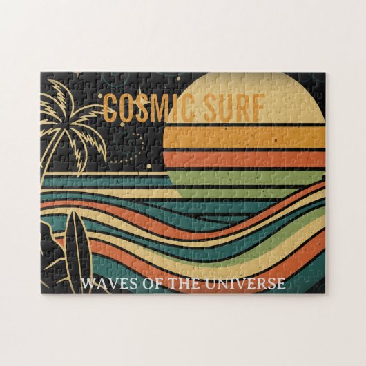 Puzzle Cosmic Surf Rétro Vague • Surf Vintage Coucher de (Horizontal)