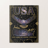 Puzzle Cosmic USA Eagle Celestial Map Art (Vertical)