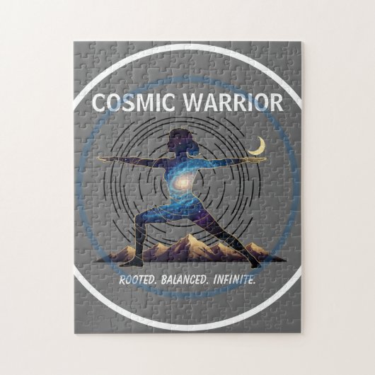 Puzzle Cosmic Yoga Warrior | Galaxy Body Pose (Vertical)